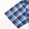 thumbnail image 5 of Coevals Club Mens Pearl Snap Plaid Western Cowboy Button Up Short Sleeve Shirts Blue White 36 X-Large, 5 of 7