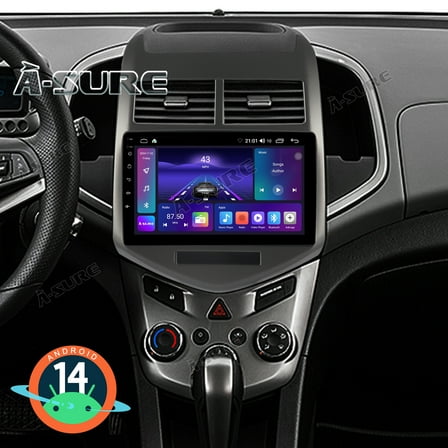 2 64GB Android 14 Car Stereo Radio for Chevrolet Aveo Chevy Sonic 2012-2016 Wireless CarPlay GPS Navi WiFi Bluetooth DSP RDS SWC