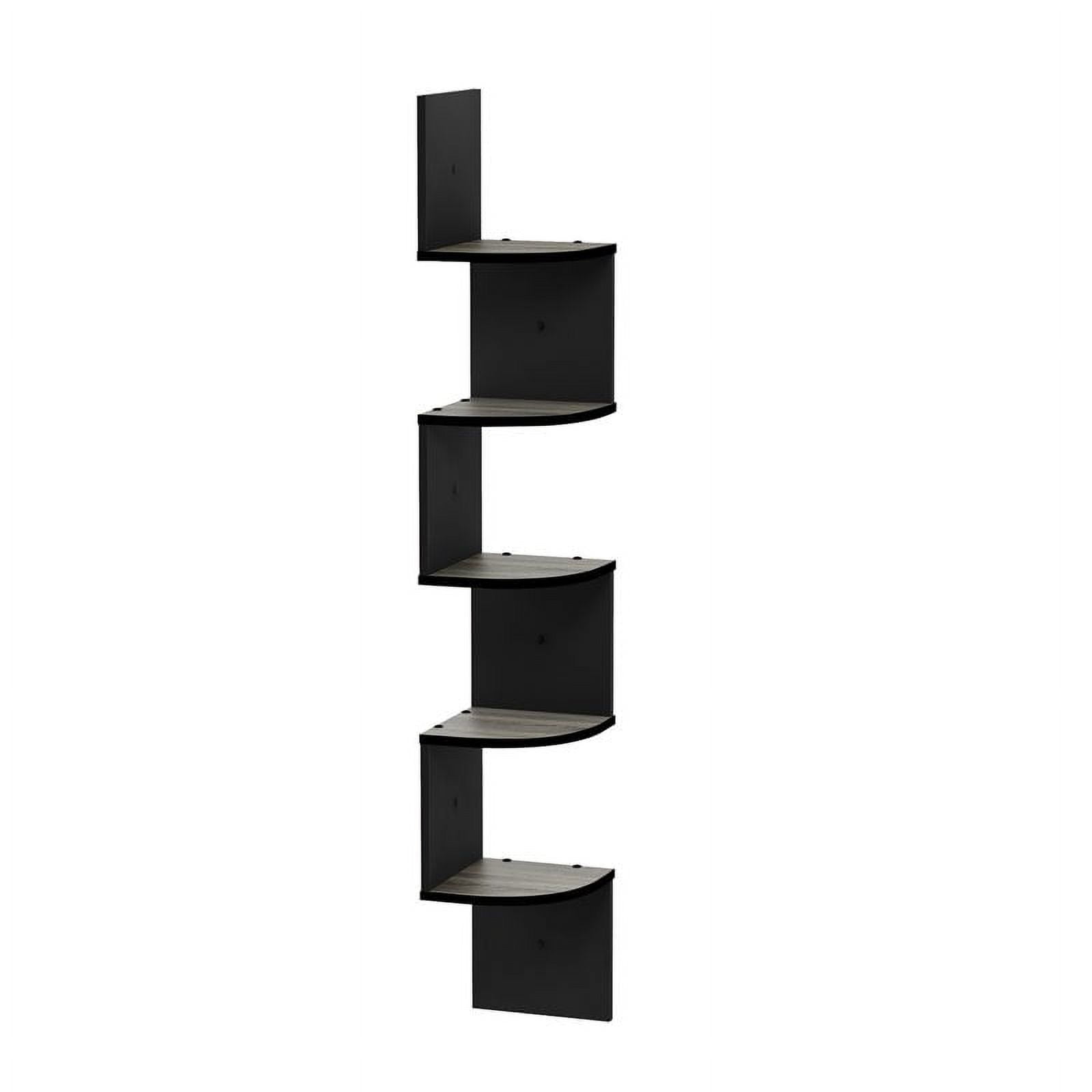 Furinno Contemporary 7.8 x 7.8 5-Tier Oak Floating Corner Shelf