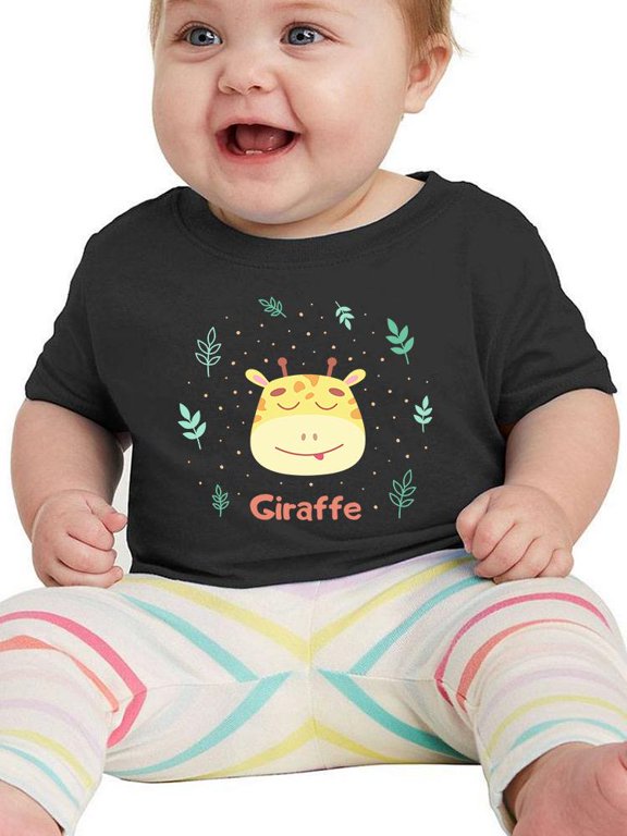 Cute Baby Giraffe Face T-Shirt Infant -Image by Shutterstock, 6 Months