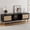 Black, variant on YN TV Stand for TVs up to 65'', Entertainment Center With Rattan Door, Shelves & 2 Cabinets, Long Boho Media Console for Living Room, Natural