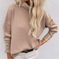 thumbnail image 4 of Women's Turtleneck Oversized Sweater 2023 Winter Fall Long Sleeve Knit Pullover Tops Solid Tunic Sweaters for Women Trendy, 4 of 7