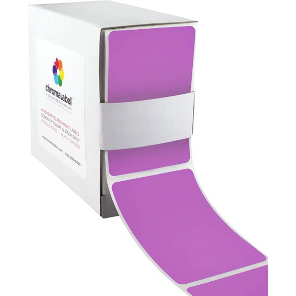 Label 2 by 3 Inch Color Code Labels, 1000 Dispenser Box-Violet