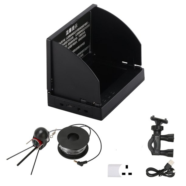 Cámara de pesca submarina TN HD de 4,3 pulgadas IP68 Buscador de peces a prueba de agua con 12 luces de visión nocturna para pescar 100-240 V 20 m / 21,9 yardas Enchufe del Reino Unido