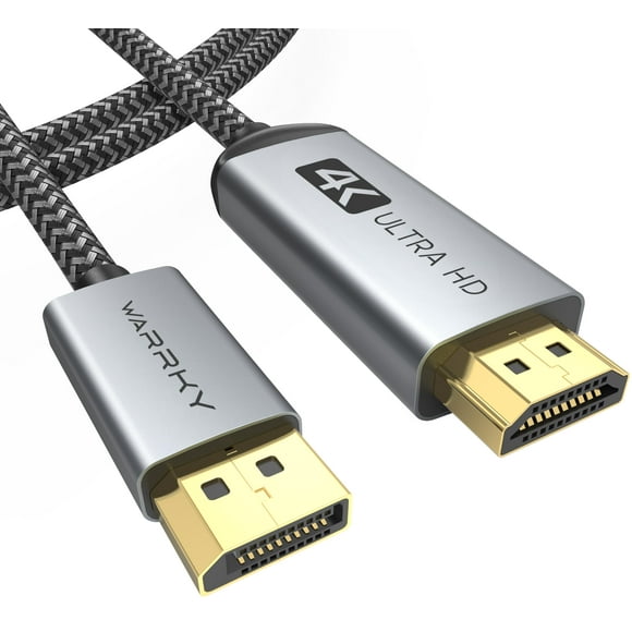 Cable DisplayPort a HDMI WARRKY 4K de 1,2 a 1,4 m
