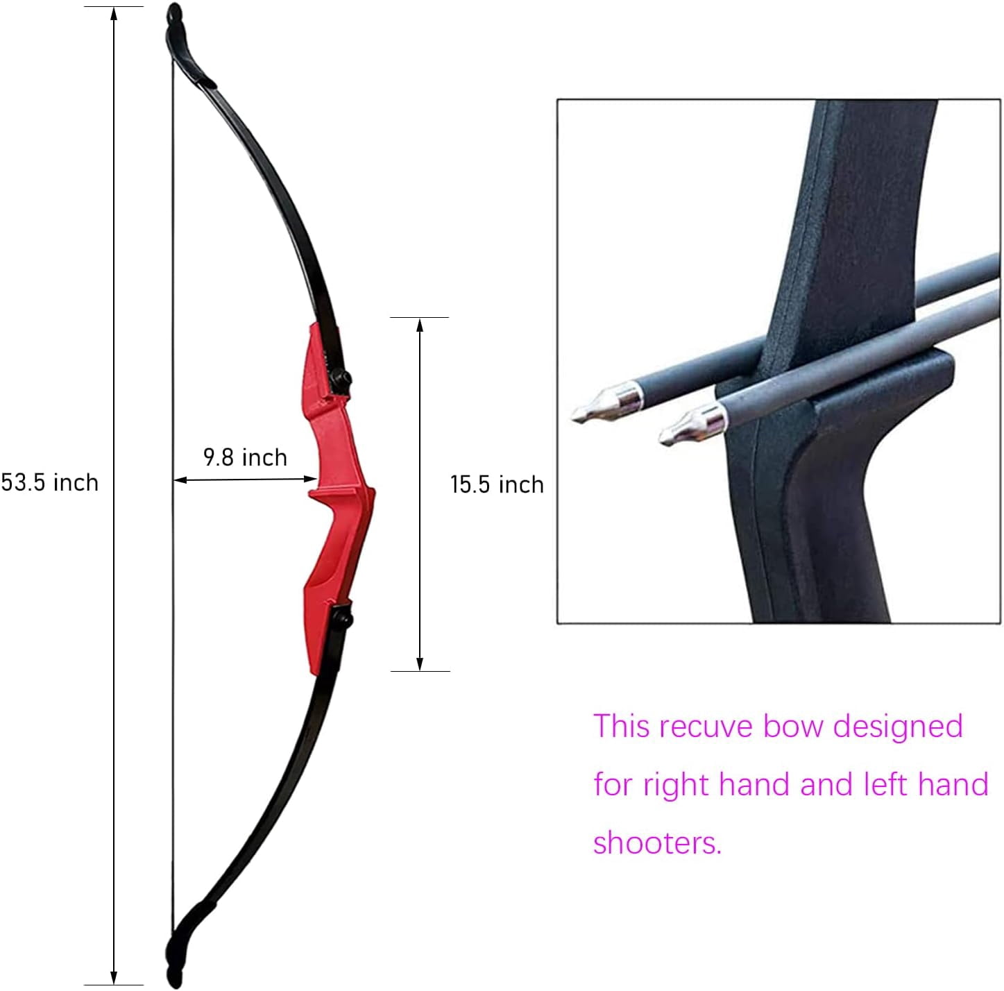 AME Archery Takedown Recurve Bow and Arrow Set Left/Rght Hand Longbow Kit Beginner Outdoor Hunting Shooting Practice 20lb 30lb 40lb
