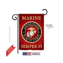 Breeze Decor 58057 Military Marine Corps 2-Sided Impression Garden Flag - 13 x 18.5 in.