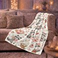thumbnail image 5 of Raccoons with Picnic Baskets and Flowers, Whimsical Storybook Style for Animal Lovers, Berry Tablecloth Scene and Birthday Gift, Cozy Flannel Blanket for Bedroom and Living Room, Home Decor, 5 of 7