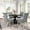 Gray, variant on Roundhill Furniture Banff 5-Piece Dining Set, Cross-Buck Round Table with 4 Tufted Chairs, Yellow