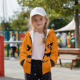 thumbnail image 5 of FUIALDOLG Boys Sweatshirt Hoodie Orange Halloween Pumpkin Print Zip Up Jacket with Pocket Winter Outwear Jacket for Girls Hooded Long Sleeve Tops, Size M, 5 of 7