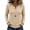 Beige, variant on Womens Casual Ribbed Knit Cardigan Brushed Fabric Crew Neck Long Sleeve Solid Button Down Top Green 3XL
