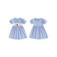 thumbnail image 2 of BemeyourBBs Little Girl Back to School Dress Embroidered Plaid Short Sleeve Dress, 2 of 9