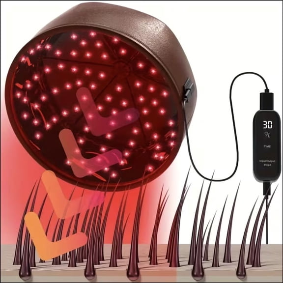 KTS 660nm Red & 850nm Infrared Light Hair Growth Cap, Laser Hair Regrowth Helmet with Digital Timer, Anti Hair Loss Scalp Therapy Device for Androgenetic Alopecia Postpartum Thinning Hair for Men Wom