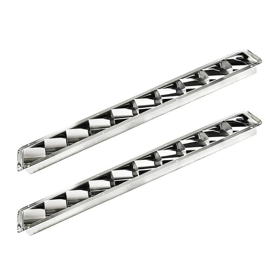MARINE CITY 10-Slot Louvered Vent, 304-Grade Stainless Steel, Corrosion-Resistant, Easy Installation & Maintenance, for Boats, Yachts, Homes Pack of 2