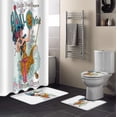 thumbnail image 1 of FMSHPON Halloween 4 Piece Bathroom Set Shower Curtain Bath Rug Contour Mat and Toilet Lid Cover, 1 of 7