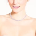thumbnail image 4 of Stylish Pink & Lilac Double Ribbon Choker Necklace with Sterling Silver Clasp, 4 of 4