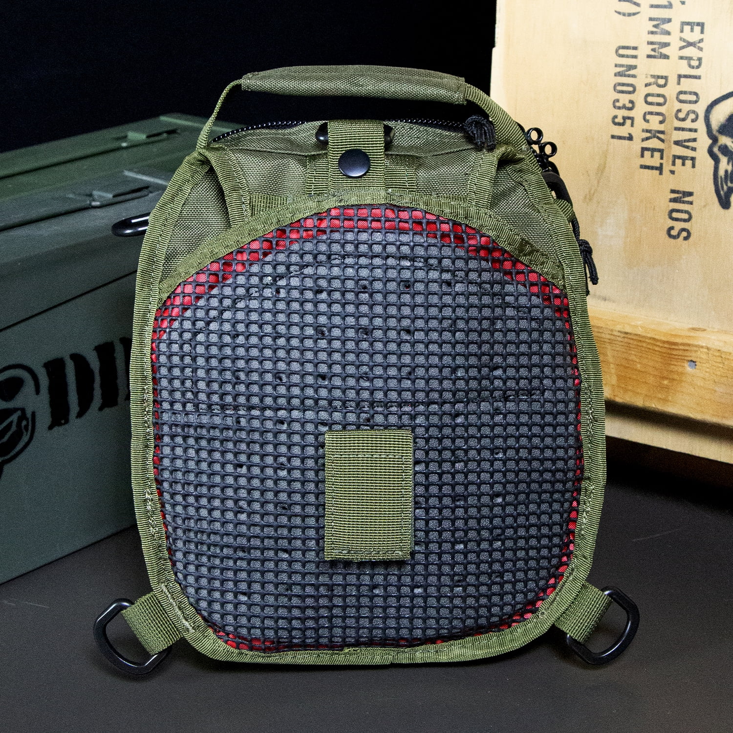 DDT Night Stalker Small EDC Sling Bag with DDT Logo Patch, Color Bloodline