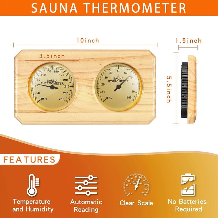 Colourtree Sauna Thermometer Fahrenheit Hygrometer Gauge 2in1 Indoor Home Sauna Thermostat