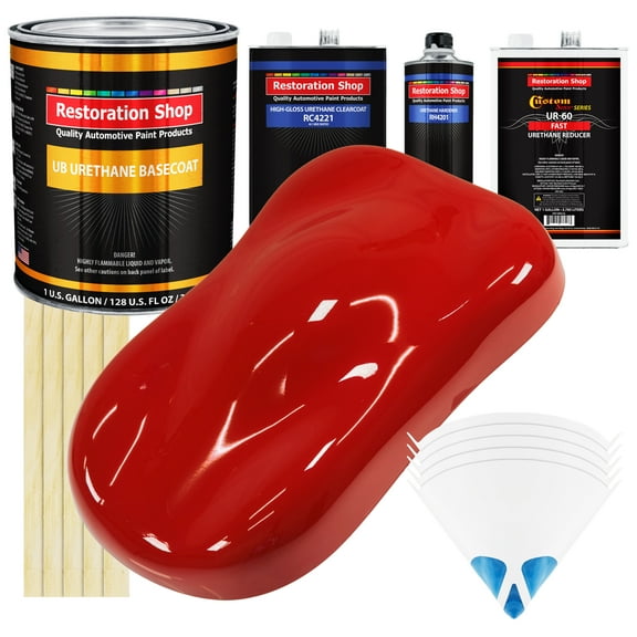Graphic Red Gallon URETHANE BASECOAT CLEARCOAT Car Auto Paint FAST Kit