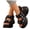 Black, variant on Women's Checkered Canvas Sporty Platform Sandals Open Toe Adjustable Strap Casual Walking Shoes for Summer Black Size 7.5