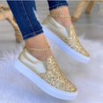 thumbnail image 7 of Women's Carnival Shoes Fashion Glitter Platform Slip On Casual Comfortable Flat Sneakers Shoes, 7 of 7