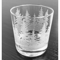 11 oz Rocks Whiskey Old Fashioned Glass Wrap Around Forest Trees