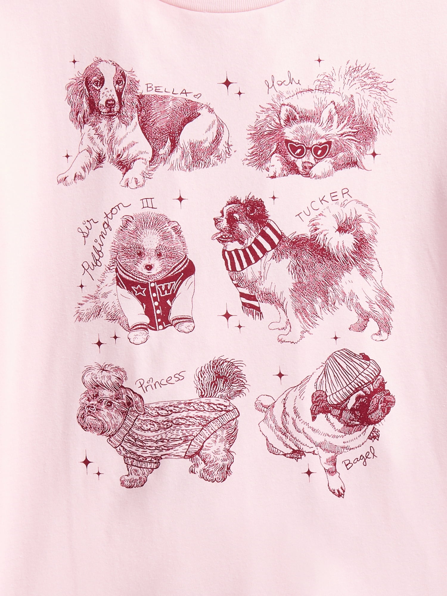 Wonder Nation Girls' Best Dogs Graphic Tee with Short Sleeves, Sizes 4-18