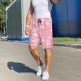 thumbnail image 4 of Haiem Pink Flamingos and Flowers Men's Pajama Short with Soft Woven Cotton Elastic Waistband Sleep Short-3X-Large, 4 of 9