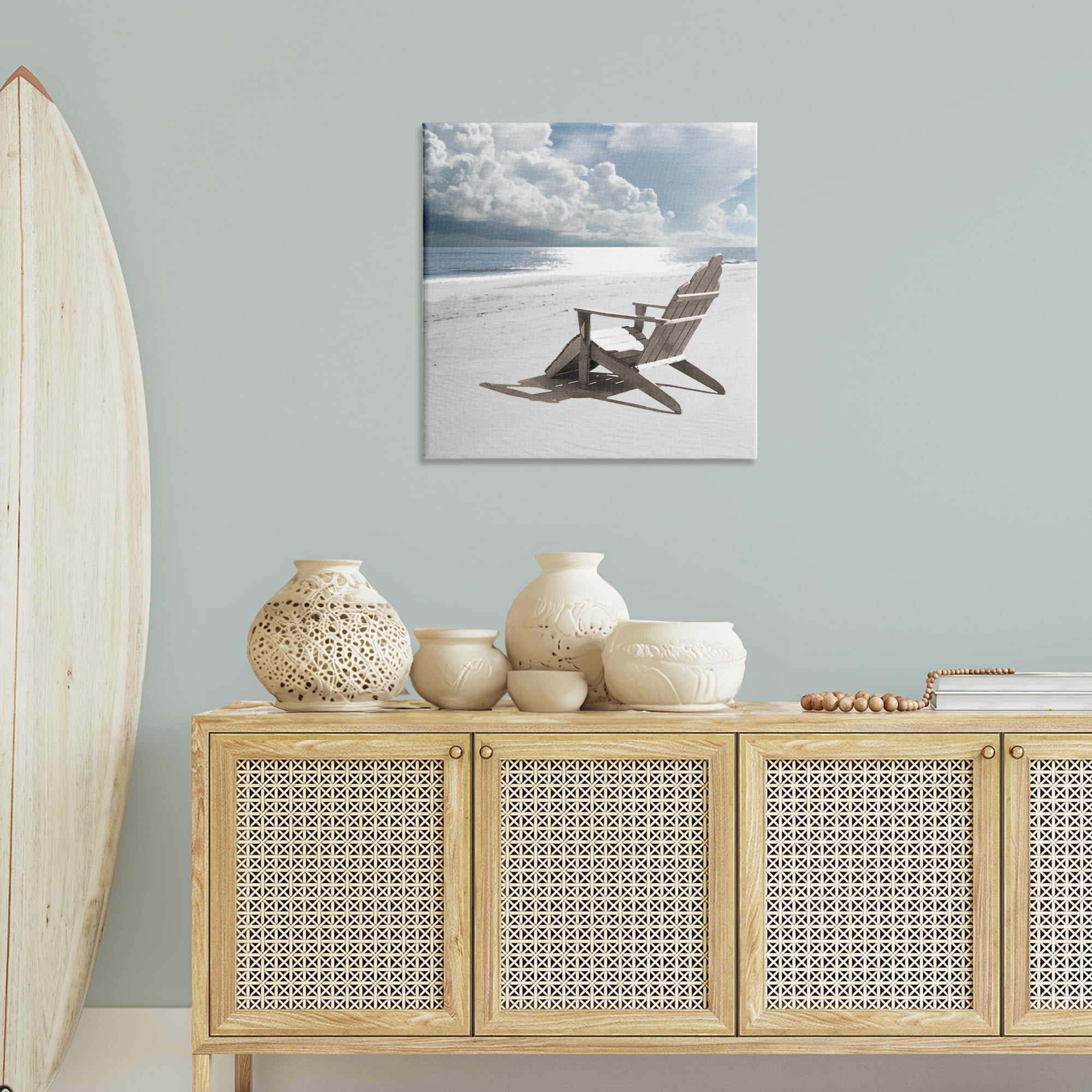 Stupell Industries Rolling Clouds Beach Coastal Photography Gallery Wrapped Canvas Art Print Wall Art, 30 x 30