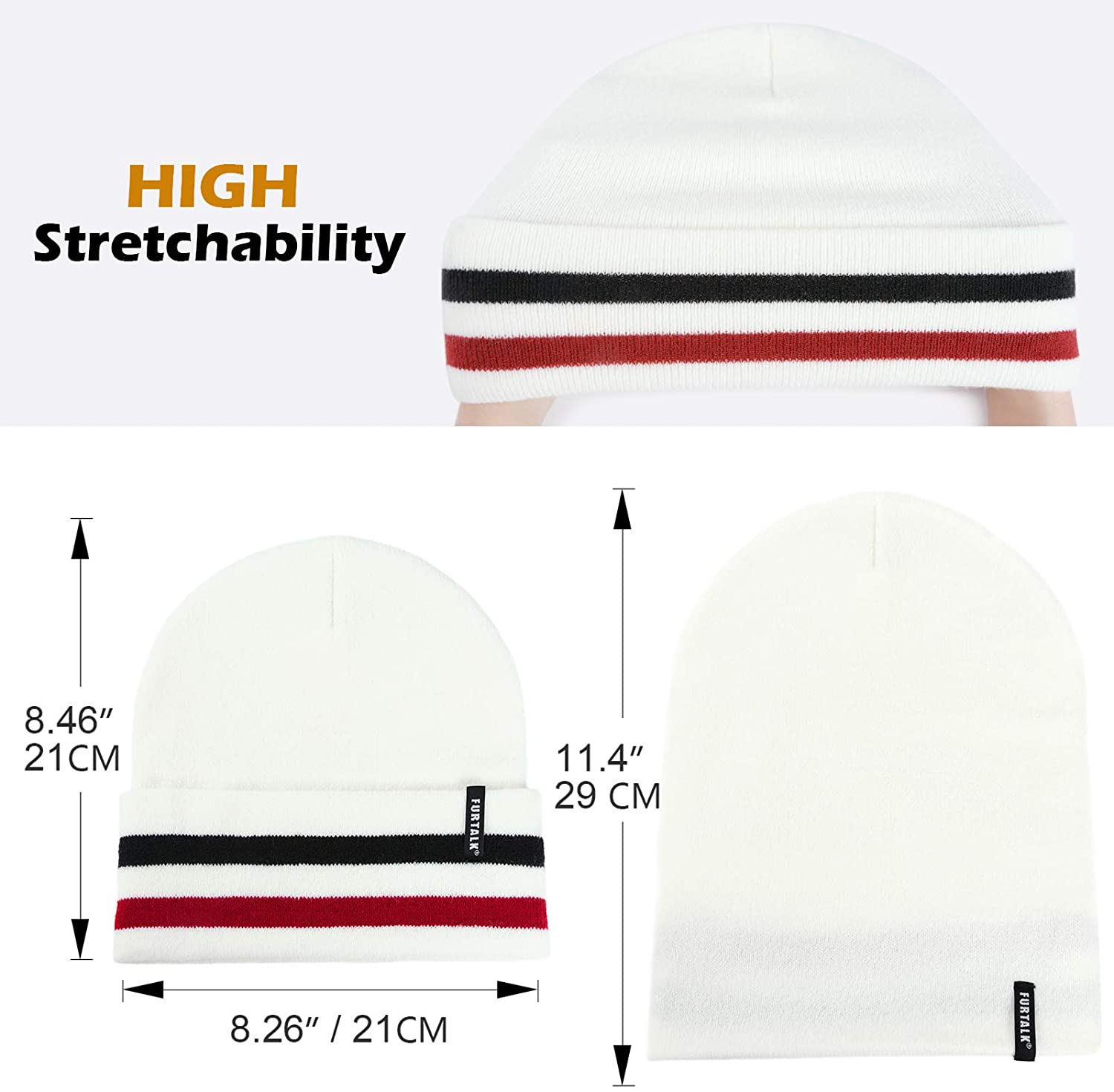 Men Women Cuffed Plain Skull Hat Unisex 