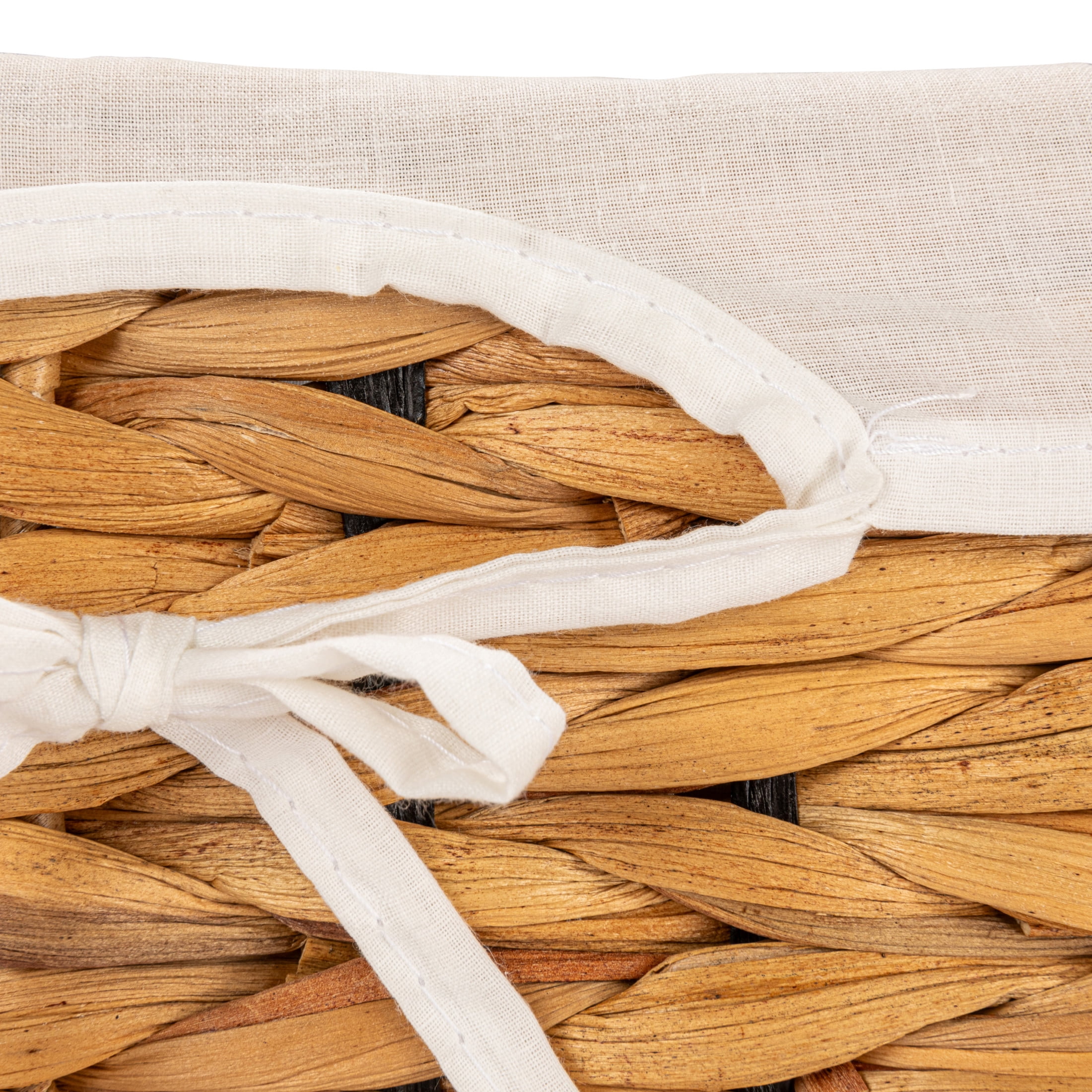 Household Essentials Wicker Basket Set, 3 Pieces, 1 Large and 2 Small Water Hyacinth  Baskets for Storage and Organization