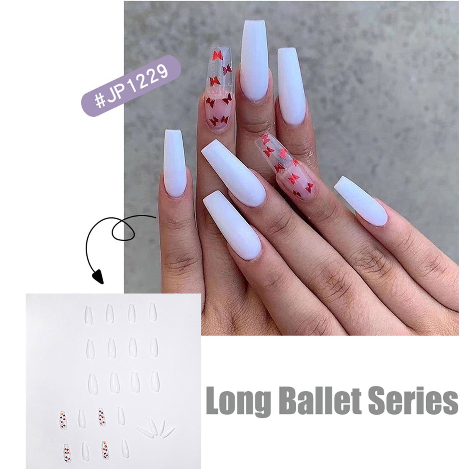Summer Savings Botrong 24 Pieces Of Fake Nails Nail Art Patches Wearable Nail  Art Products Removable Gifts for Family Clearance Under 5 - Walmart.com