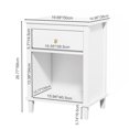 thumbnail image 6 of GZXS Wood Nightstand with Storage Drawer, White Modern Bedside End Table with Open Shelf, 6 of 8