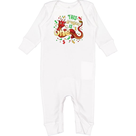 Inktastic This Dragon is One Cute First Birthday Baby Romper Coveralls