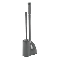 mDesign Hidden Plunger and Brush Set for Toilet Bowl - Charcoal Gray