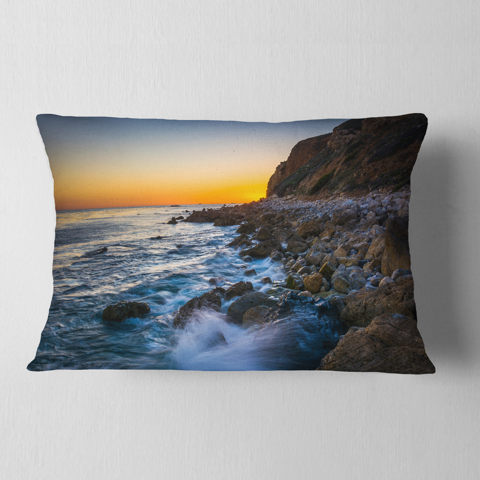 Designart 12" x 20" Sea & Shore Polyester Throw Pillow