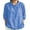 C-Blue428, variant on DHFJKG Polo Shirts For Women Breathable Linen Half Sleeve Turndown Collar Solid Color Loose Fit Basic Top Summer Comfy Tops