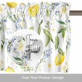thumbnail image 6 of Summer Lemon Valance Curtain with Green Leaf Blue Flowers Botanical Farm Window Valances Rod Pocket Short Curtains Window Treatments for Kitchen Bedroom Bathroom Laundry 60" x 14", 6 of 9