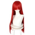 thumbnail image 3 of Peluca ANOGOL roja de 80 cm de largo, recta, para mujer, Halloween, 3 of 7