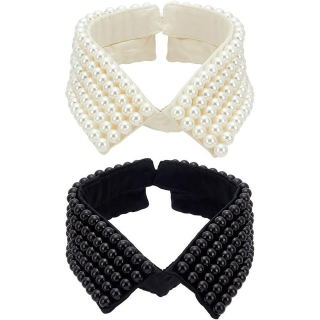 Detachable False Collar Detachable Fake Pearl Collar Choker Simulated Pearl Beaded Detachable False Collar Choker Necklace Cloting Accessory for Women
