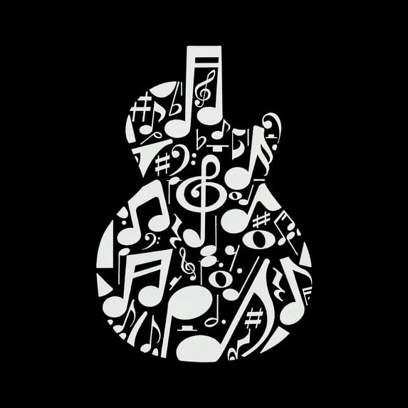 Music Notes Guitar - Women's Premium Blend Word Art T-Shirt