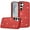 Red, variant on For Samsung s25 FE Beautiful Diamond Metallic Design Metal Chrome Edged Hybrid - Purple