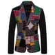 thumbnail image 1 of Mens Ethnic Colorblock Patchwork Printed Party Casual Blazer Coat Jackets Tops zhangyuxiang LED, 1 of 2