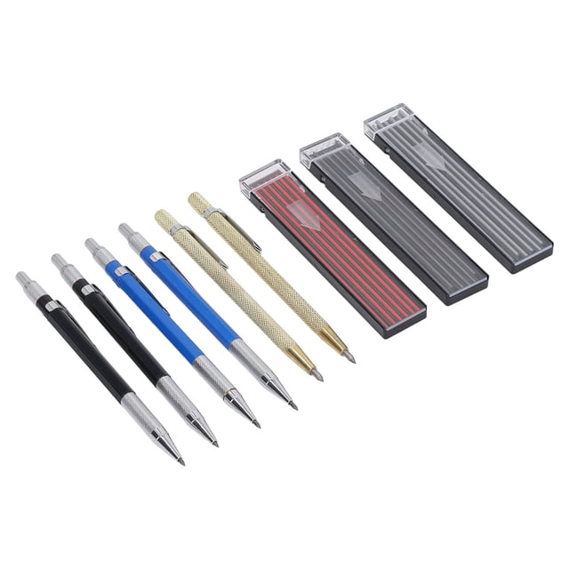 Carpenter Pencil Refill, Comfortable Grip Clean Writing 2mm Carpenter Pencil Set for Merchants