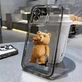 thumbnail image 4 of Funny Cartoon Bear Clear Phone Case For iPhone 14 Pro Max 11 12 13 15 Pro Max Mini X XS XR 78 14 15 Plus Luxury Shockproof Cover, 4 of 5