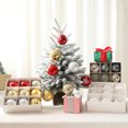 thumbnail image 2 of Nvzi Juego de 9 adornos navideños en forma de bola de 80 mm/3,15 pulgadas, brillantes, irrompibles, de espuma. Decoración navideña para el árbol de Navidad, color blanco., 2 of 4