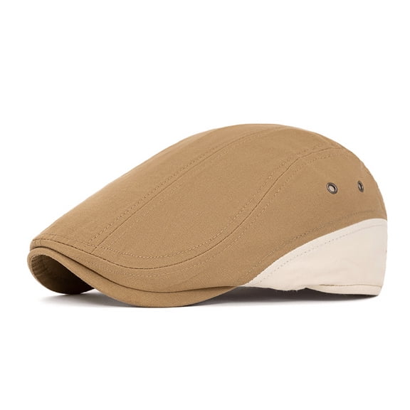 Men Cotton Newsboy Flat Hat Breathable Holes Duckbill Summer Outdoor Sun Cap