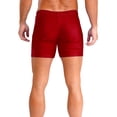 thumbnail image 4 of Hansber Men's Solid Color Gymnastics Sports Shorts Elastic Waistband Performance Training Bottoms Burgundy XXL, 4 of 5