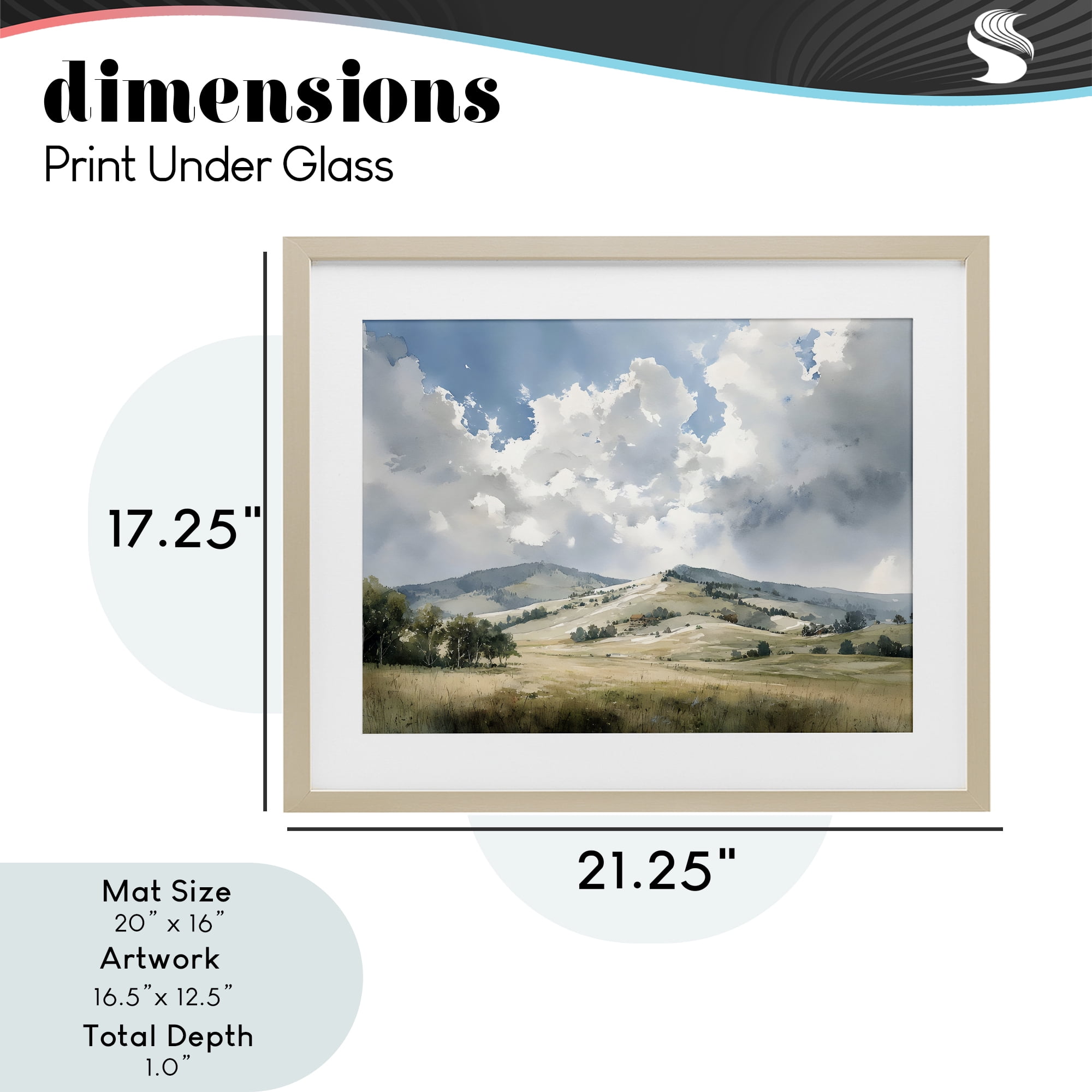 Stupell Industries Tranquil Hills Meadow Birch Framed Print Under Glass, design by Franklyn Gregory