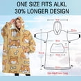thumbnail image 4 of Oversized Wearable Blanket Hoodie,Corgi Dog and Footprints Sherpa Blanket Hoodie with Super Pockets,Super Warm Fuzzy Pullover for Women & Men, 4 of 6